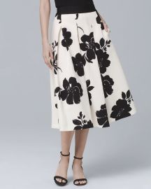 Floral Print Midi Skirt by White House Black Market at White House Black Market