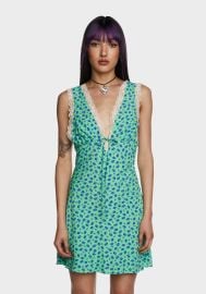 Floral Print Mini Dress - Green Dolls Kill at Dolls Kill