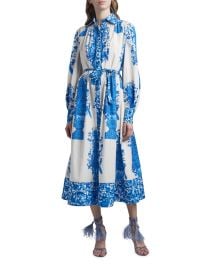 Floral-Print Puff-Sleeve Cotton Shirtdress at Neiman Marcus