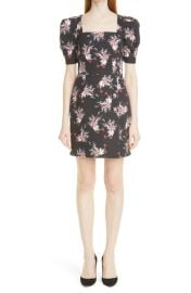 Floral Print Puff Sleeve Stretch Cotton Dress at Nordstrom