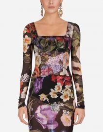 Floral-Print Silk Bustier Top by Dolce  Gabbana at Orchard Mile