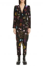 Floral Print Silk Crop Jumpsuit at Nordstrom