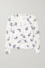 Floral-Print Silk-Jacquard Jacket by Alessandra Rich at Net A Porter