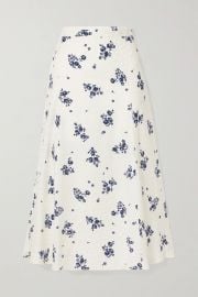 Floral-Print Silk-Jacquard Midi Skirt by Alessandra Rich at Net A Porter