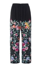 WornOnTV: Dominique’s black floral feather cuff shirt and pants on ...