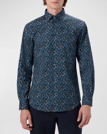 Floral-Print Stretch Sport Shirt at Neiman Marcus