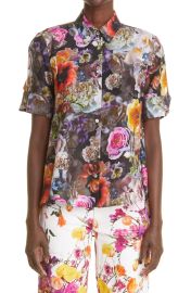 Floral Print Voile Trapeze Shirt by Adam Lippes at Nordstrom