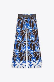 Floral Print Wide Leg Pants at Zara