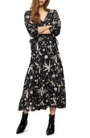 Floral Print Wrap Midi Dress at Nordstrom