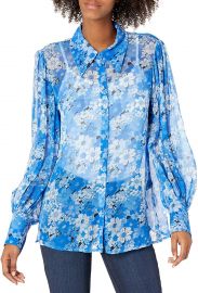 Floral Puff Sleeves Shirt by The Kooples at Amazon