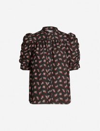 Floral Ruched Sleeve Silk Blouse by Frame at Selfridges