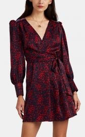 Floral Satin Wrap Dress by FiveSeventyFive at Barneys