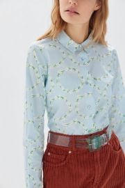 Floral Scalloped Button-Down Shirt by Urban Outfitters at Urban Outfitters