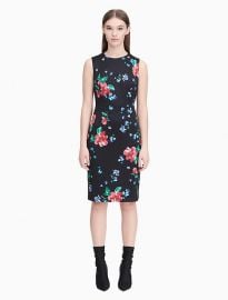 Floral Scuba Sheath Dress by Calvin Klein at Macys