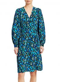 Floral Silk-Blend Midi Dress by Ganni at Saks Off 5th