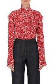 Floral Silk Georgette Ruffle Blouse at Barneys