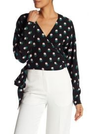 Floral Silk Wrap Blouse at Nordstrom Rack