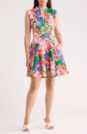 Floral Sleeveless Scuba Fit & Flare Dress at Nordstrom Rack