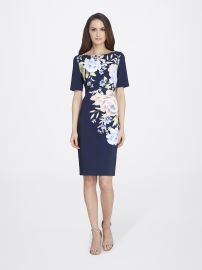 Floral Smooth Crepe Sheath at Tahari ASL