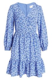 Floral Surplice Neck Long Sleeve Fit & Flare Dress by Eliza J at Nordstrom