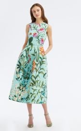 Floral Tapestry Faille Midi Dress By Oscar De La Renta at Moda Operandi