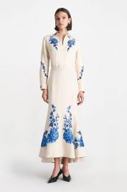 Floral Thread Embroidery Trumpet Skirt Lela Rose at Lela Rose