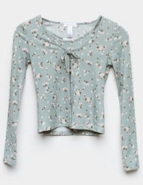 Floral Tie Front Girls Cardigan and Tank Set at Tillys