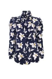 Floral Tie Neck Top by Giovanna Nicolai at Rent The Runway