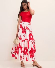 Floral Tiered Full Skirt at Ann Taylor