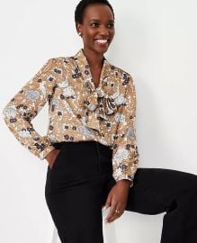 Floral V-Neck Bow Blouse at Ann Taylor