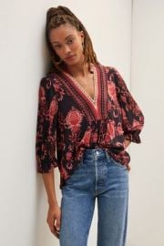 Floral V-Neck Top at Anthropologie