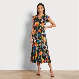 Floral V-neck Midi Dress Accessories Dresses and Jumpsuits at Sam Edelman