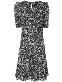 Floral and Geometric Print Ruched Dress by Isabel Marant at Farfetch