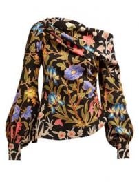 Floral and foliage-print asymmetric crepe blouse at Matches