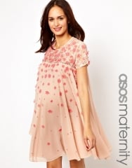 Floral applique maternity dress at Asos