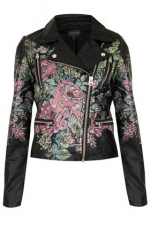 Floral biker jacket by Topshop at Topshop