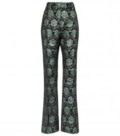 Floral brocade straight pants at Mytheresa