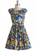 Floral cap sleeve dress at Modcloth