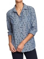 Floral chambray shirt at Old Navy