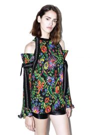 Floral cold shoulder top at Phillip Lim