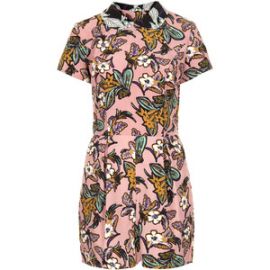 Floral collar playsuit at Topshop