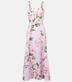 Floral cotton-blend midi dress at Mytheresa