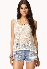 Floral crochet tank top at Forever 21