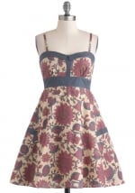 Floral dress with trim at Modcloth at Modcloth