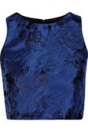 Floral-embroidered jacquard top at The Outnet