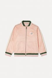 Floral-embroidered satin bomber jacket at Net A Porter