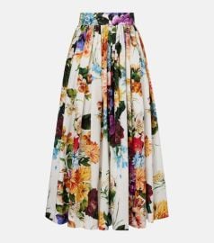 Floral gathered cotton maxi skirt at Mytheresa