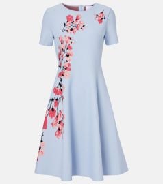 Floral jacquard midi dress in blue - Carolina Herrera at Mytheresa