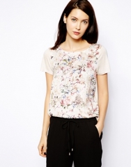 Floral jacquard top at Asos