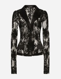 Floral lace jacket with satin details in Black for Women DolceampGabbana US at Dolce & Gabbana